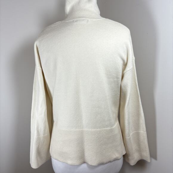 Banana Republic Funnel Neck Wide Sleeve Wool Blend Oversize Minimalist Sweater S - Picture 4 of 10
